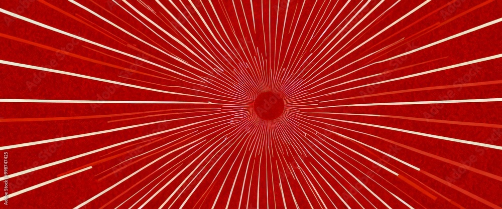 Poster a radial radial gradient background with a red hue, white lines radiating outwards from the center, 