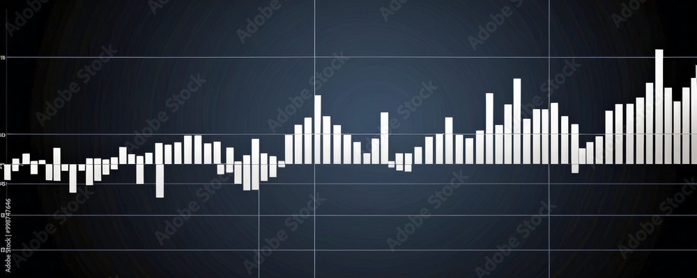 Poster The displays a graph with a series of vertical bars, each representing a different data point or measurement The bars are arranged in a horizontal line, with the