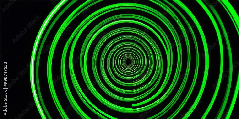 Aufkleber A spiral pattern of green lines against a black background, creating a hypnotic visual effect