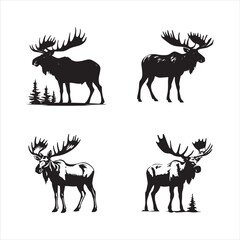 Naklejka premium deer silhouette vector illustration, 