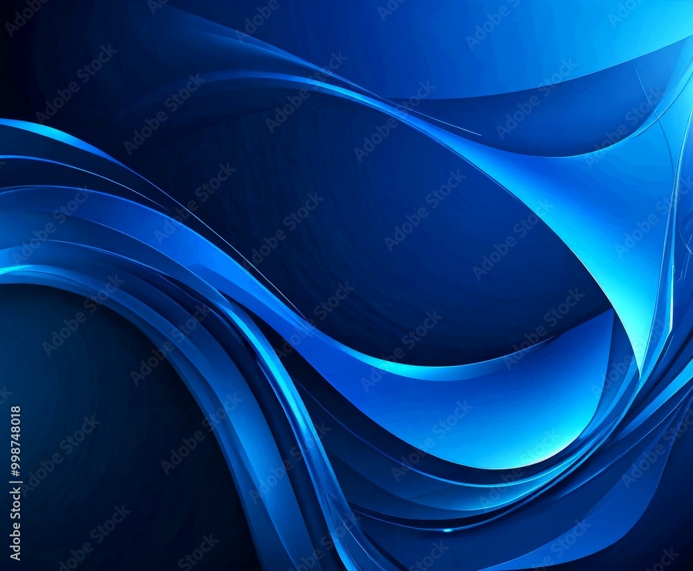 Fototapete a dark blue abstract background with curved lines and a gradient effect, creating a sense of movemen