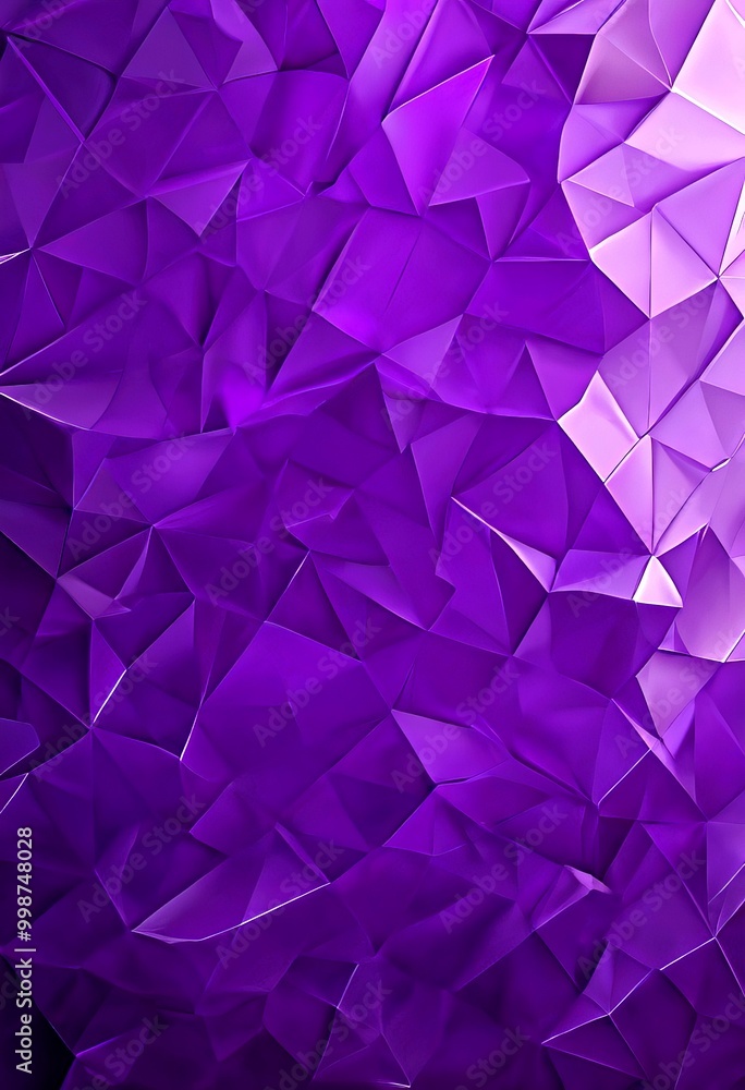 Poster a purple abstract pattern composed of numerous triangular shapes, creating a visually striking and textured design