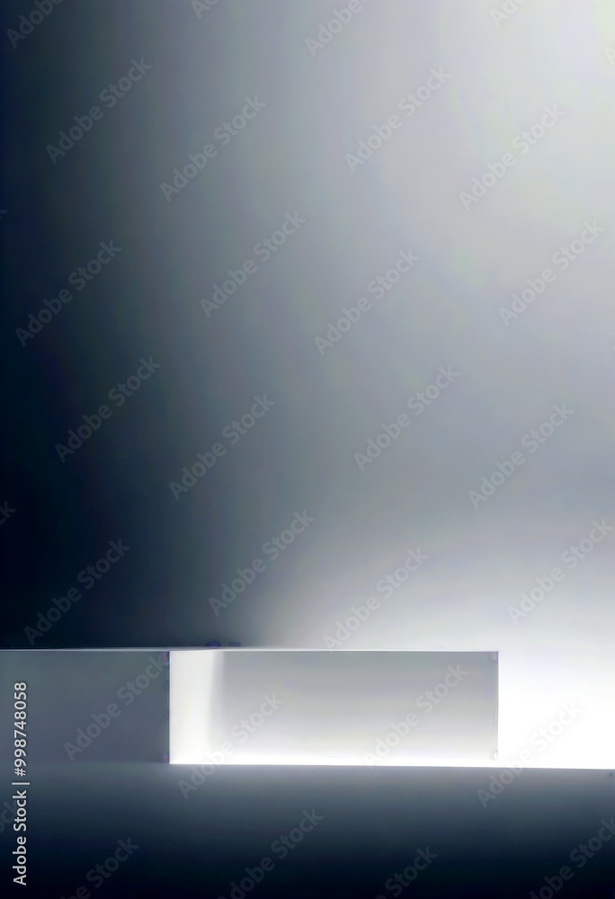 Aufkleber a minimalist scene with a white rectangular object positioned centrally, flanked by two smaller white rectangles on either side The background is a gradient