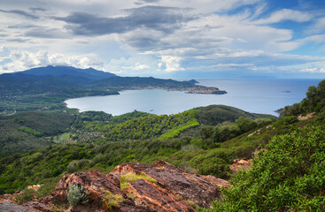 The city of Portoferraio on the island of Elba. City it was founded by in 1548. Mediterranean sea,...