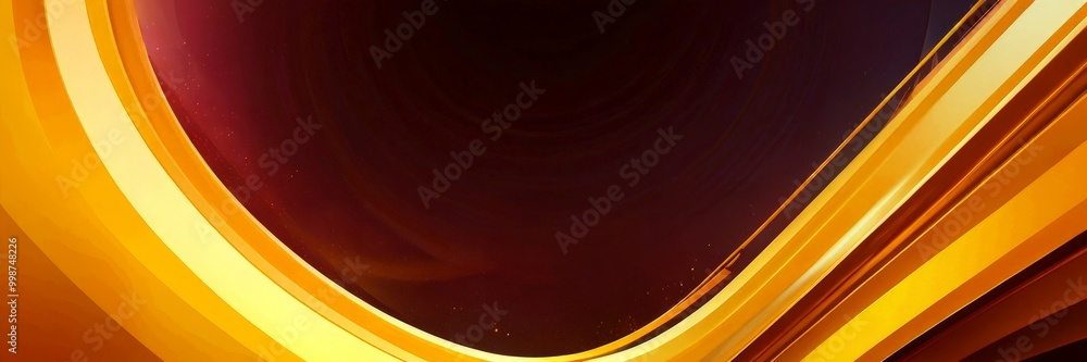 Poster a striking abstract composition of curved lines in varying shades of orange and yellow, transitionin