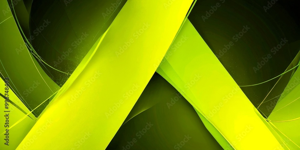 Aufkleber a striking abstract composition of intersecting diagonal lines in various shades of green, creating a dynamic and visually captivating effect