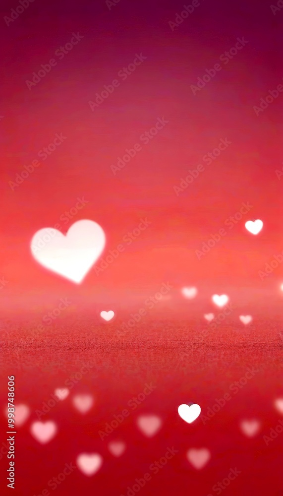 Aufkleber soft pink and purple gradient background with white heart shapes scattered across it