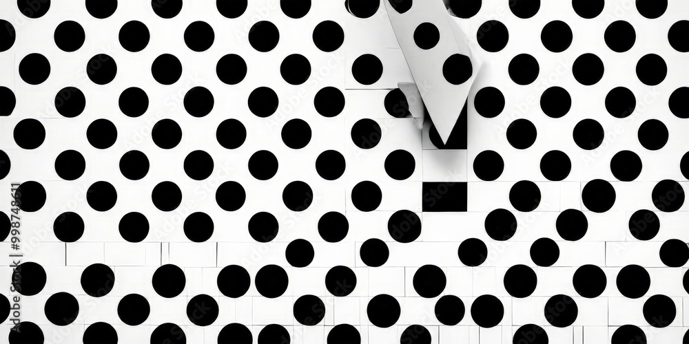 Aufkleber a black and white pattern of circles and a white triangle, with a small black dot in the center