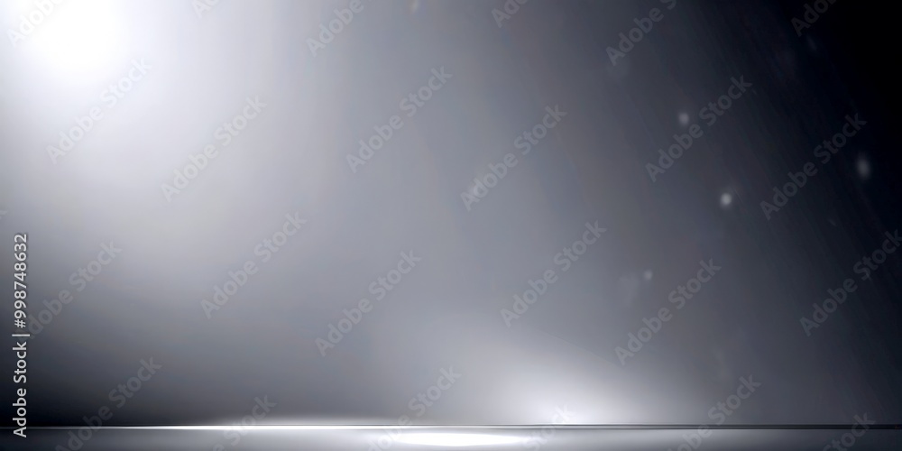 Poster A dark, moody with a gradient of gray and white, featuring a subtle reflection of light on the bottom right corner