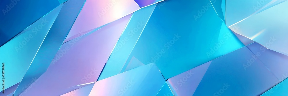 Poster a vibrant abstract composition of intersecting lines and shapes in various shades of blue, pink, and purple, creating a dynamic and visually striking pattern