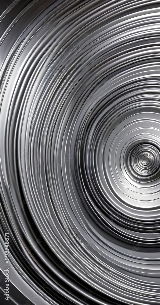 Leinwandbilder a close-up view metallic surface with concentric circles of varying sizes and a central circle, creating a visually striking pattern