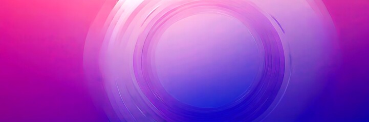 a gradient background transitioning from a deep purple at the top to a lighter shade of purple at the bottom The central focus is a large circular shape, which appears to be