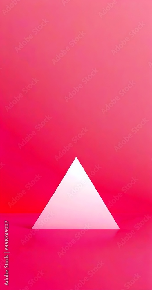 Aufkleber a white triangle is centered against a solid pink background