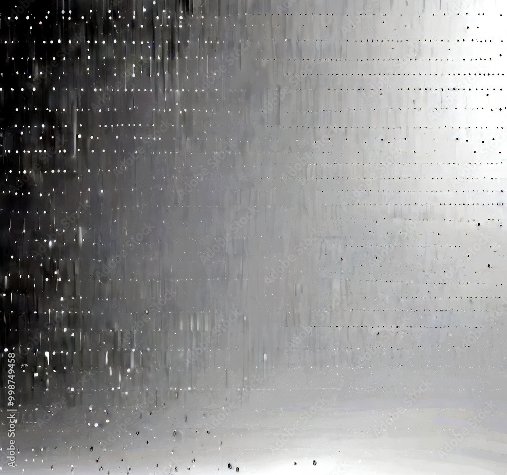 Poster a white background with a subtle pattern of small white dots, creating a sense of depth and texture The dots are scattered randomly, with some overlapping and others