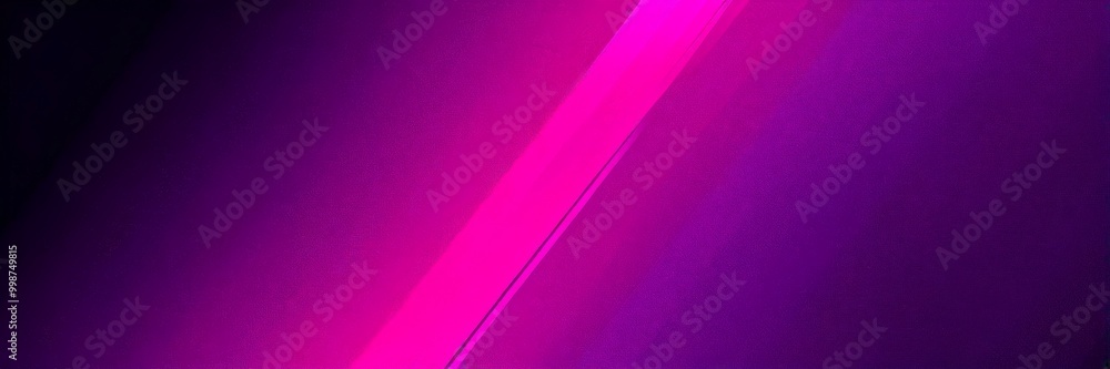 Poster a gradient background transitioning from a deep purple at the top to a lighter shade at the bottom, with a diagonal line of pink and purple stripes running across the center