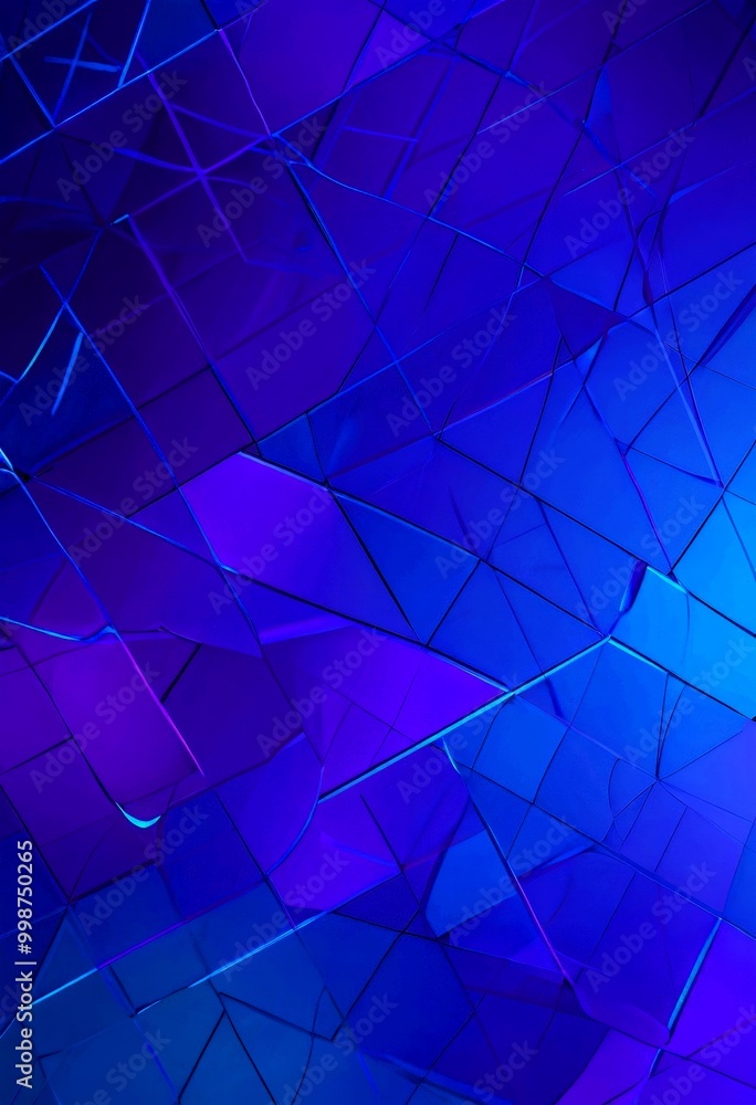 Aufkleber a complex pattern of intersecting lines and rectangles in shades of blue and purple, creating a visually striking and abstract design