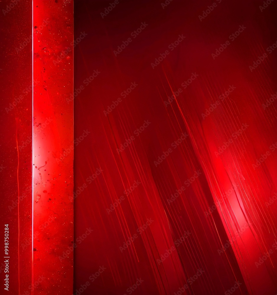 Poster a striking red abstract background with diagonal lines and a vertical red stripe on the left side
