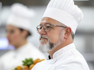Culinary Arts Events, chefs demonstrating cooking techniques, set against a professional kitchen background