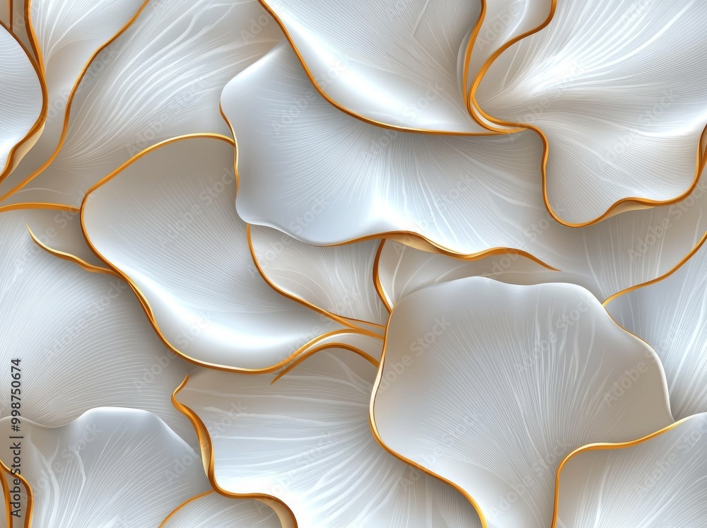 Poster this modern flower pattern features linear petals that repeat in monochrome style
