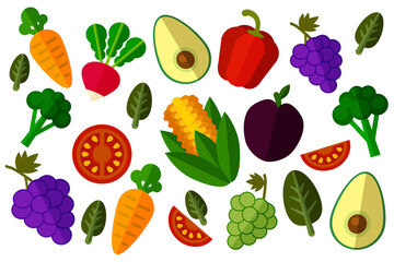 seamless background with fruit  and vegetables
