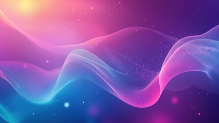 Abstract waves of color and light create a vibrant digital background.
