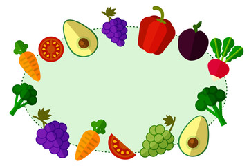 frame of fruits and vegetables