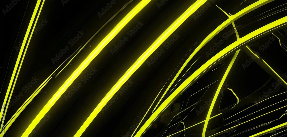 Aufkleber a striking abstract composition of intersecting yellow and black lines, creating a dynamic and visually captivating effect