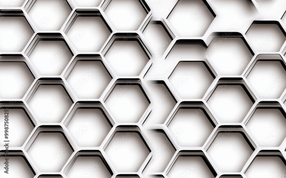 Poster abstract geometric illustration with hexagonal background. digital geometric abstraction.