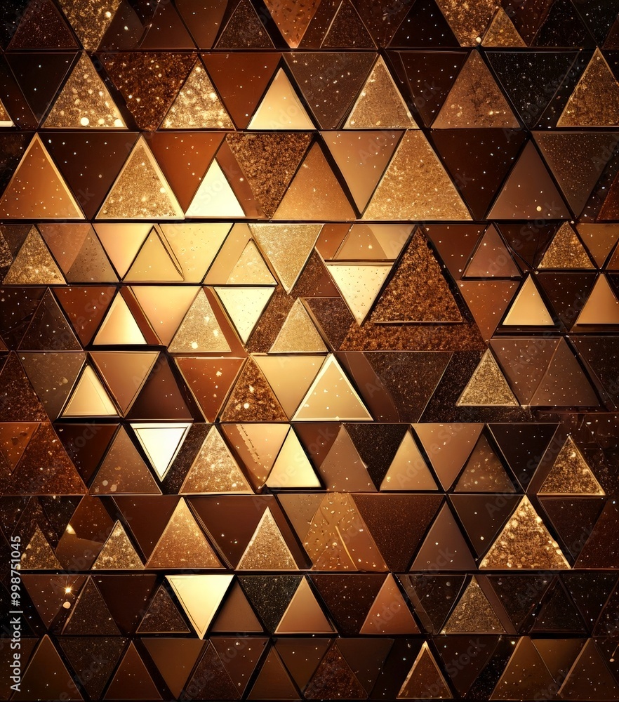 Poster a pattern composed of numerous triangular shapes, each varying in size and color, creating a visually striking and intricate design