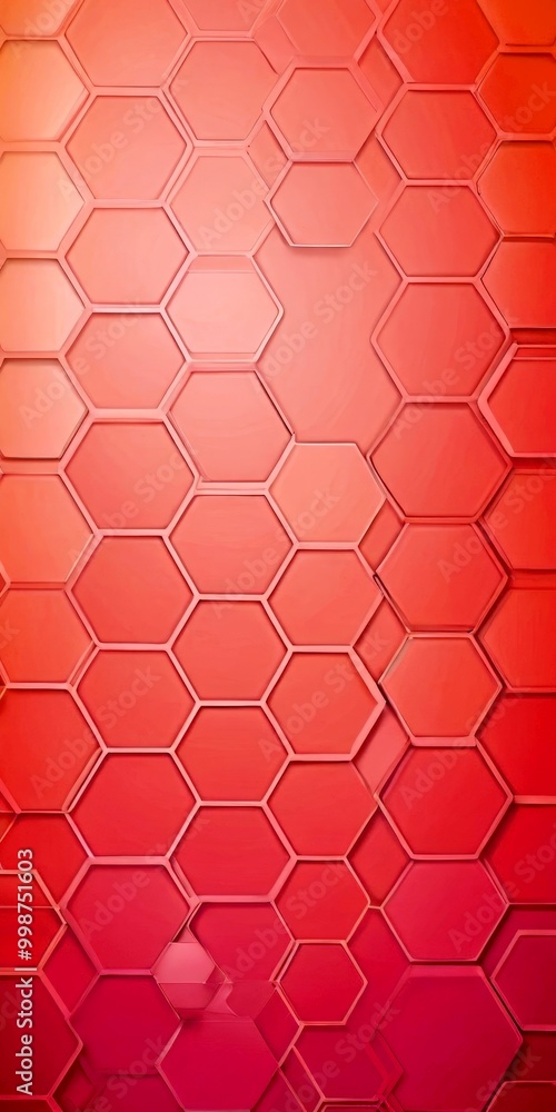Poster a repeating pattern of pink hexagonal shapes, creating a visually striking and geometric design