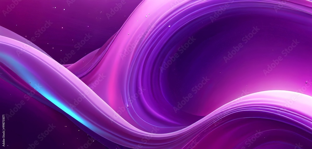 Poster a vibrant abstract composition of purple and blue hues, with a gradient effect transitioning from deep purple to lighter blue The background is a dark purple, providing a