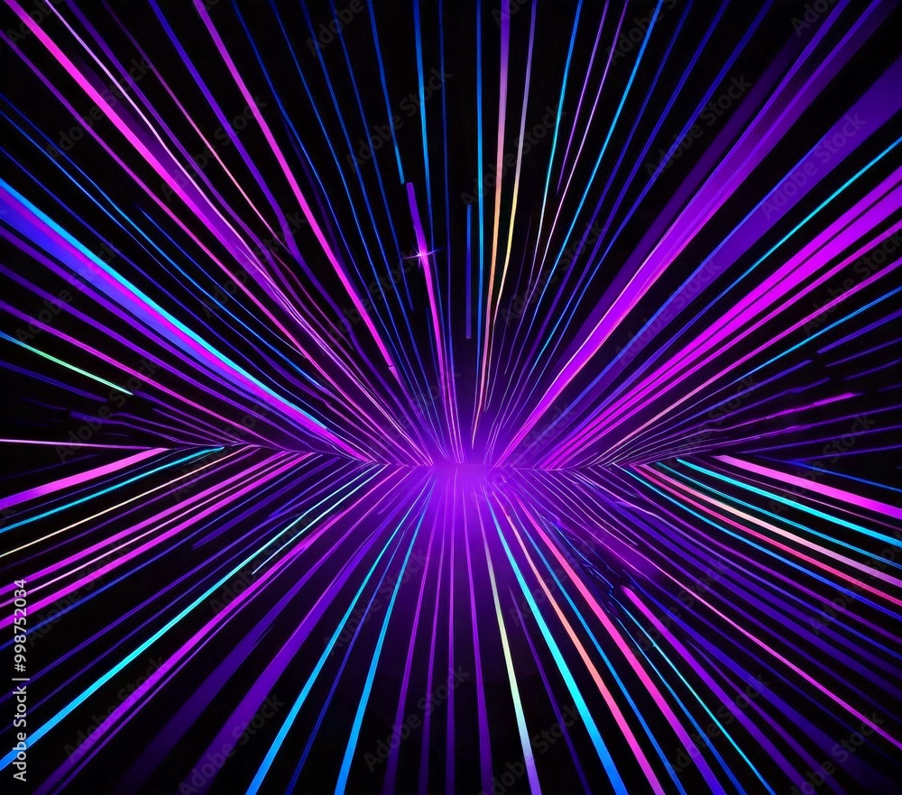 Aufkleber a vibrant abstract composition of intersecting lines and rays of light, creating a dynamic and visually striking effect