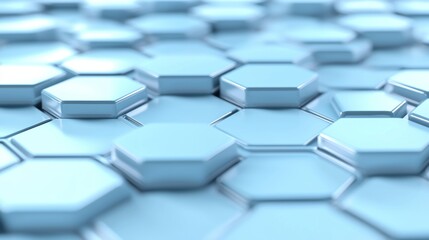 An illustration depicting a blue hexagon pattern rendered in 3D