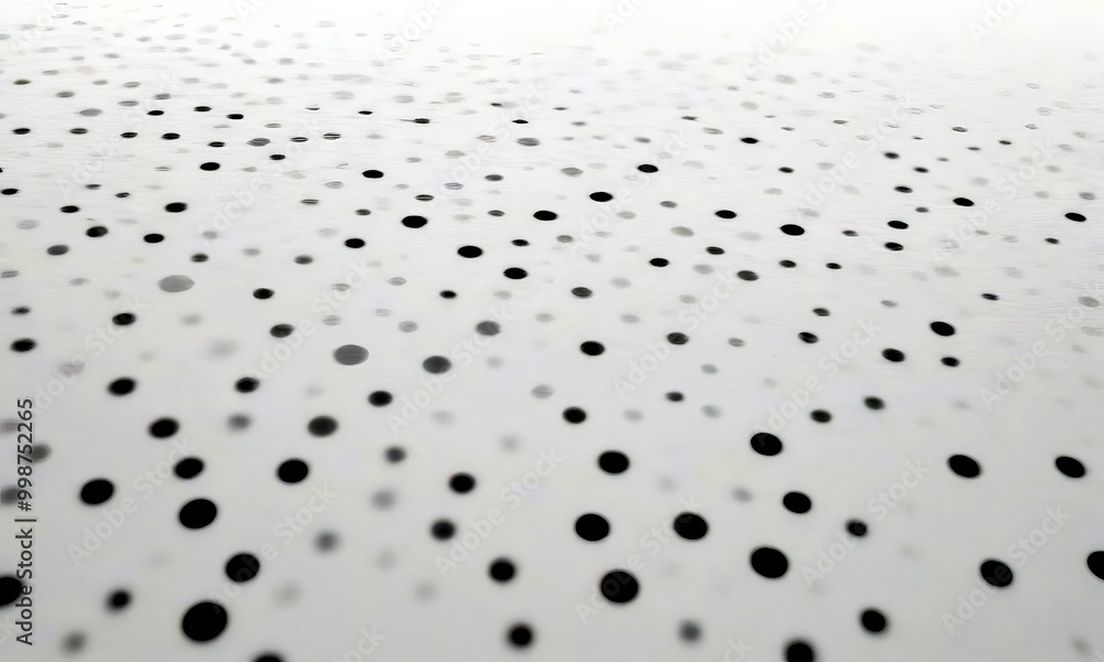 Leinwandbilder a close-up view white surface with a pattern of small black dots arranged in a diagonal line across the surface