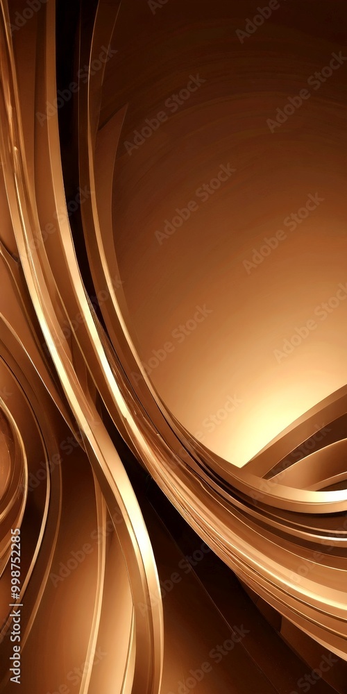 Fototapete a dark brown abstract background with curved lines and a gradient effect, creating a sense of depth and movement