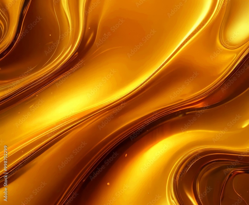 Fototapete a dynamic, abstract pattern of swirling, golden lines and curves, creating a sense of movement and e