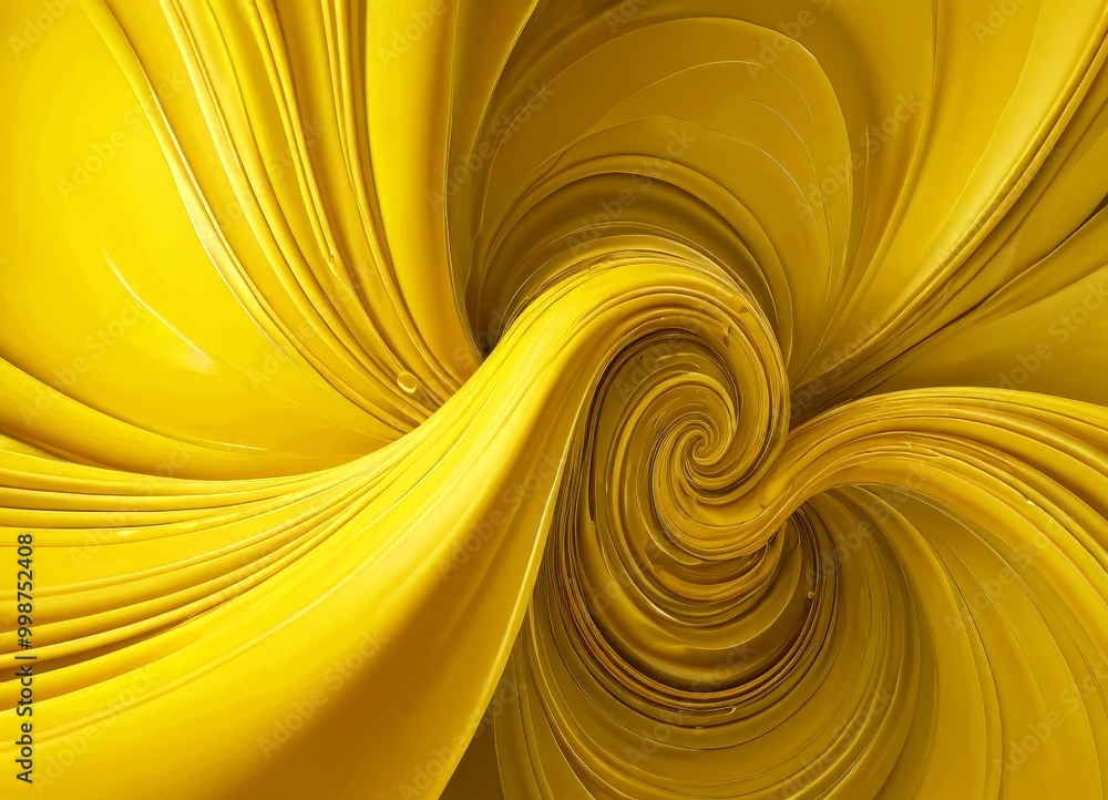 Fototapete a swirling pattern of golden, curved lines that create a mesmerizing, abstract visual effect