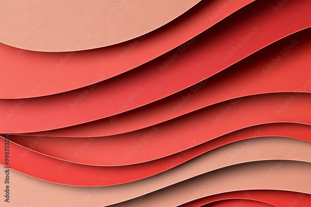 Poster a red abstract background with geometric square paper shapes in transparent layers and a modern busi