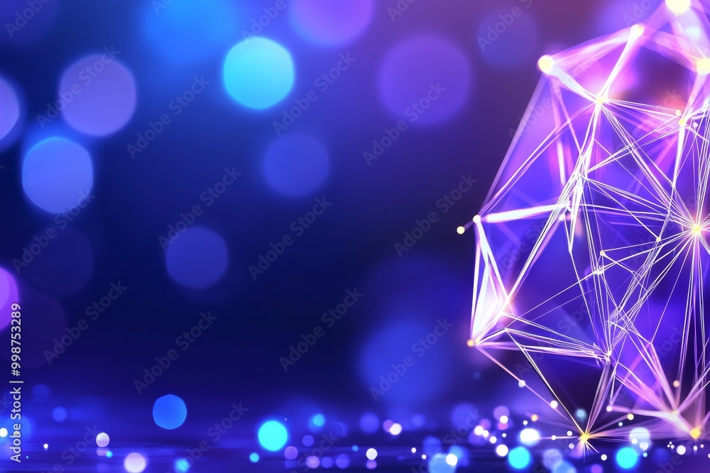 Poster three dimensional rendering. blue patterned triangles of different shapes. minimalistic pattern remi