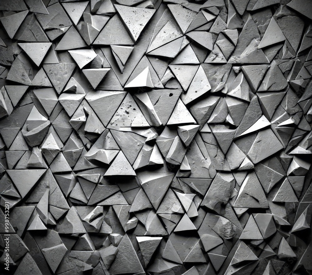 Aufkleber a close-up view dark, textured surface composed of numerous triangular shapes, creating a visually striking and abstract pattern