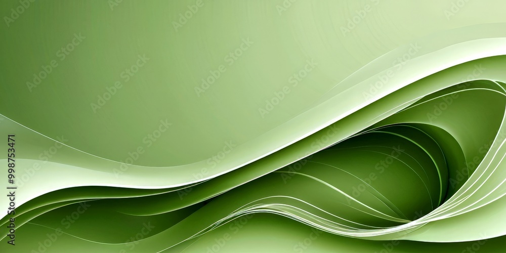Aufkleber a green abstract background with a wave-like pattern, creating a sense of movement and fluidity