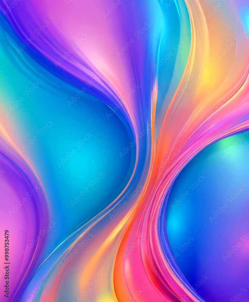 Poster a vibrant abstract composition with swirling, multicolored lines and curves, creating a dynamic and visually captivating effect