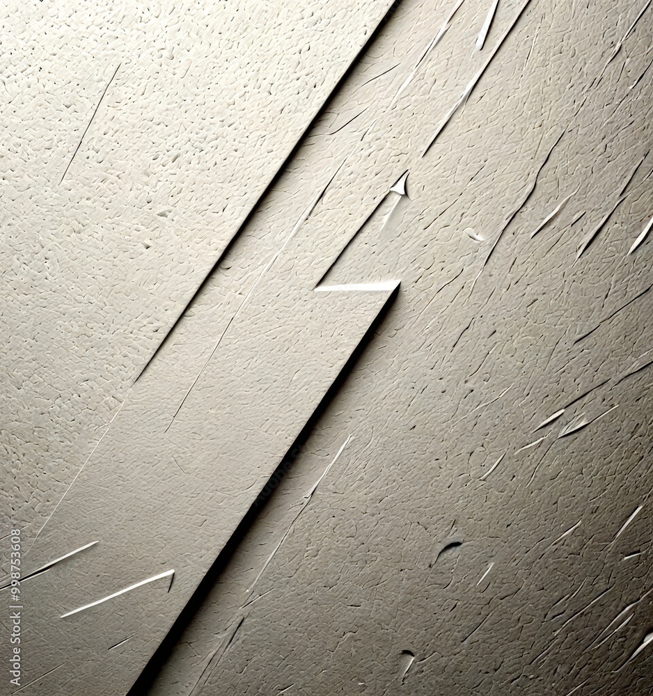 Poster a close-up view textured white surface with a diagonal line cutting across it, creating a sense of movement and energy