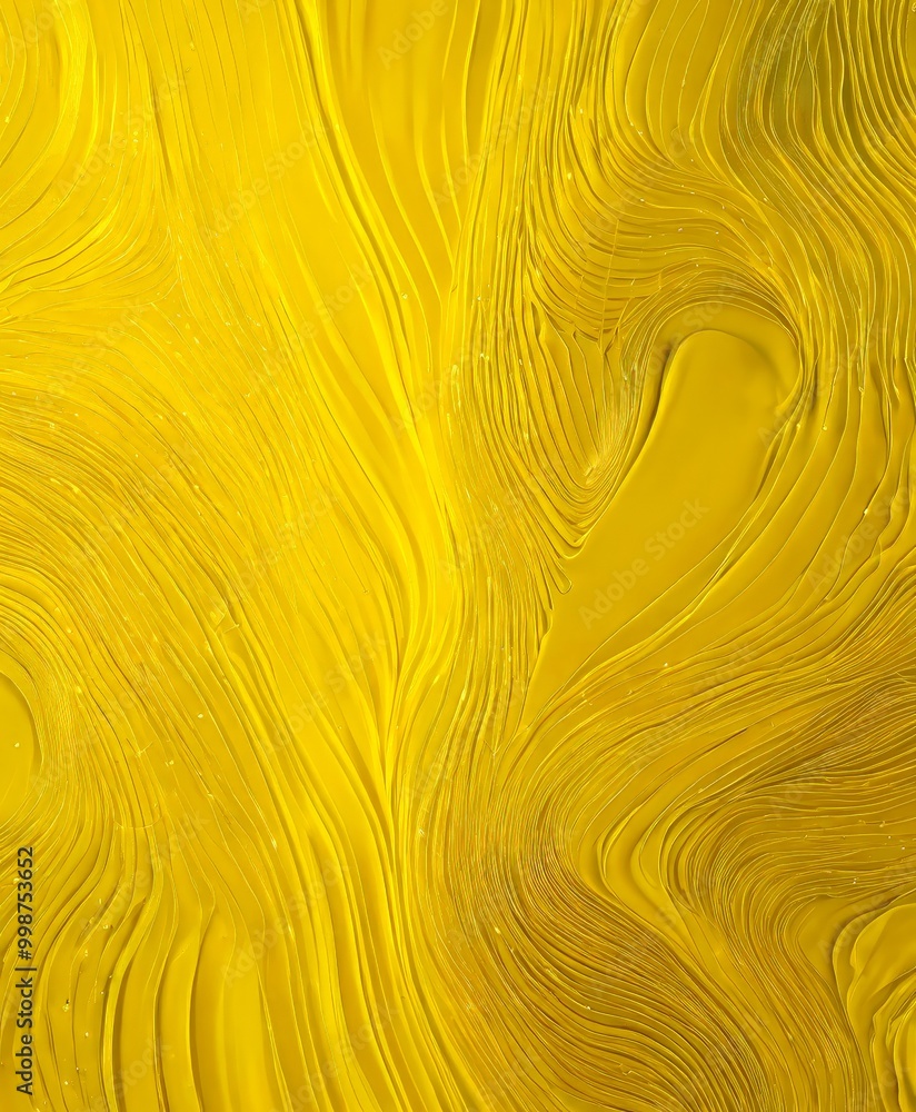 Poster a close-up view textured surface with a yellowish-orange hue, featuring a swirling pattern of lines and curves