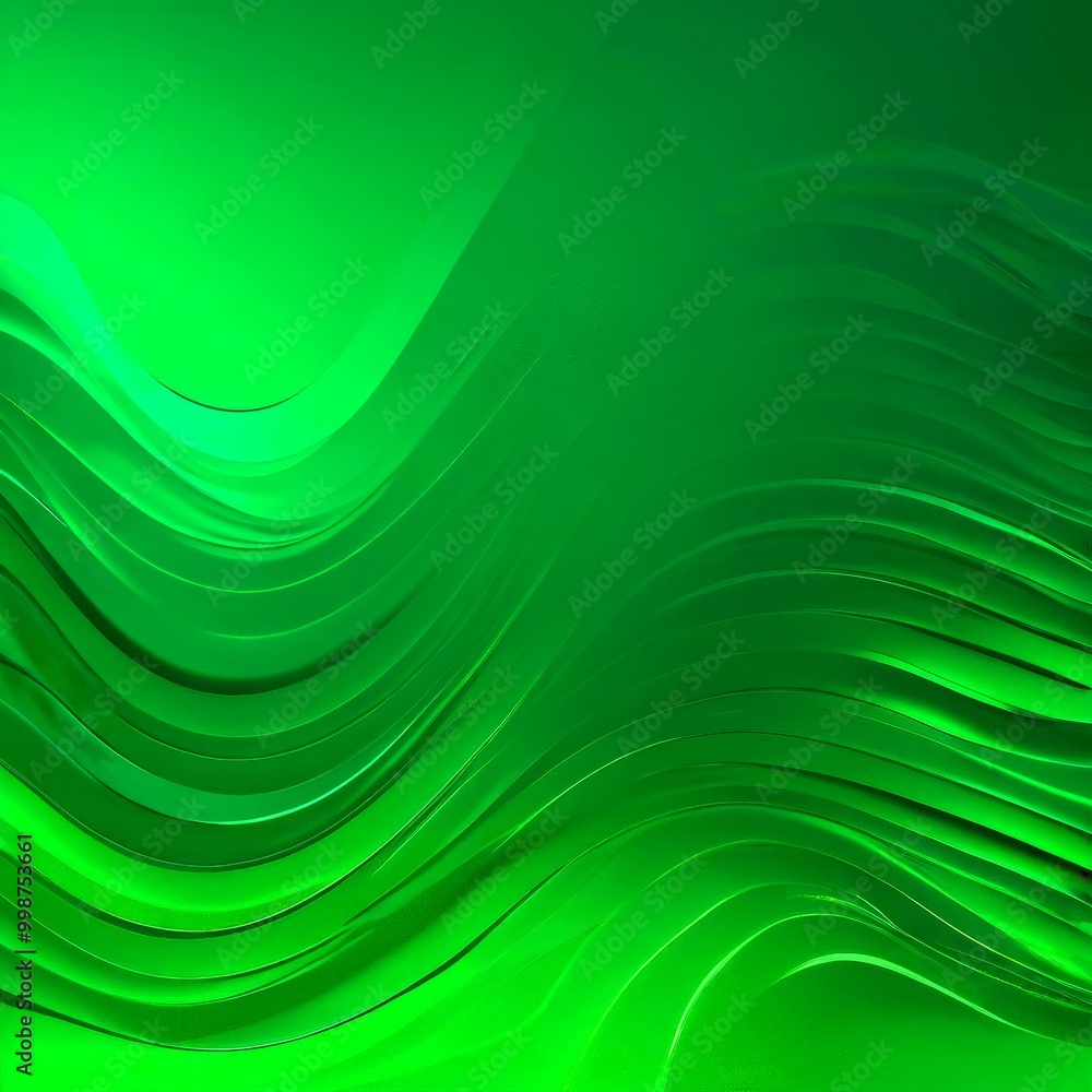 Poster a vibrant abstract background with a gradient of green, featuring curved lines and a sense of movement