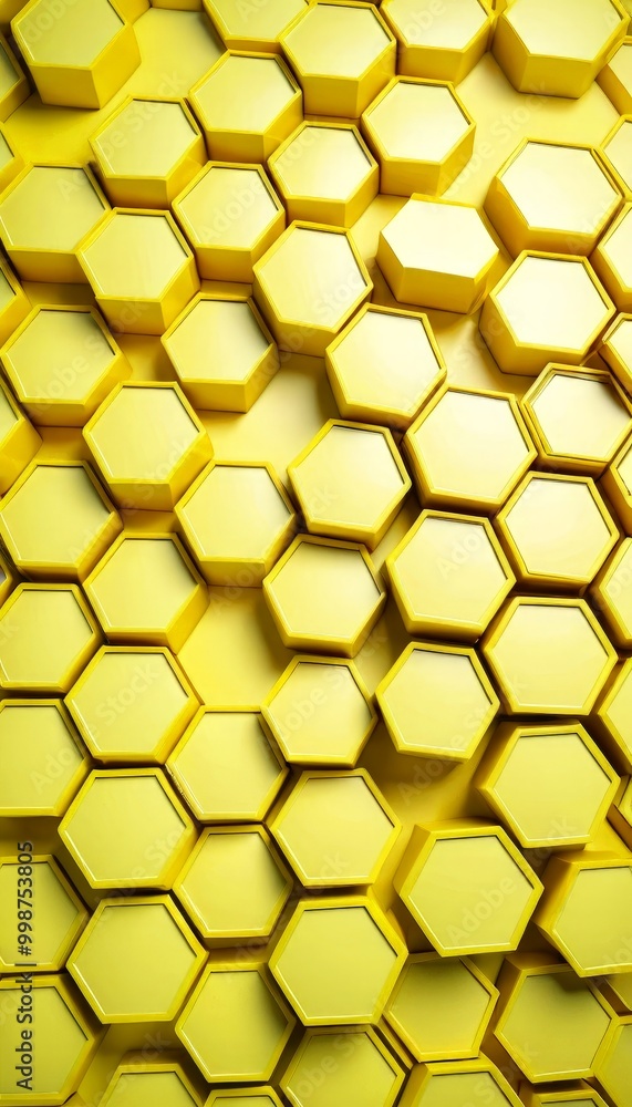 Aufkleber a repeating pattern of yellow hexagonal shapes, creating a visually striking and geometric design