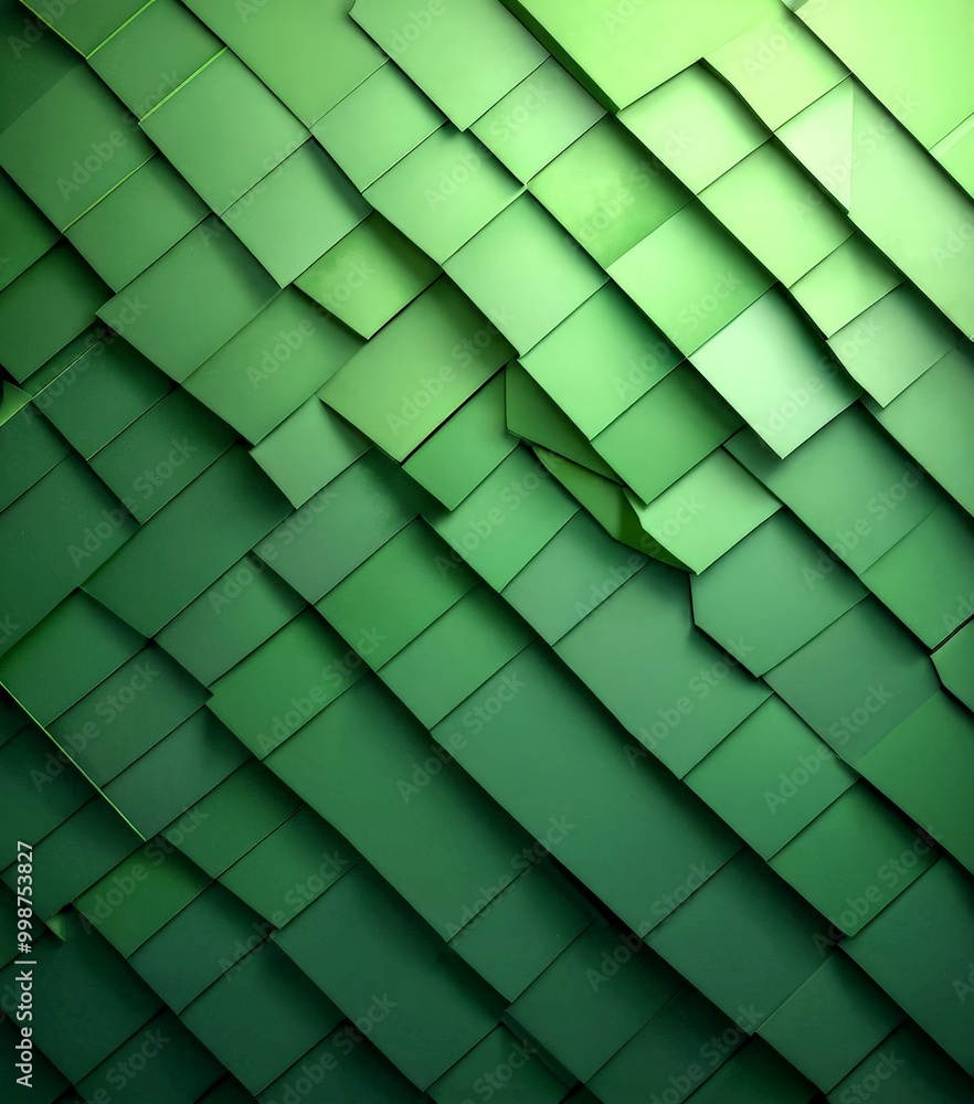 Poster a repeating pattern of green rectangular shapes arranged diagonally, creating a visually striking and geometric design