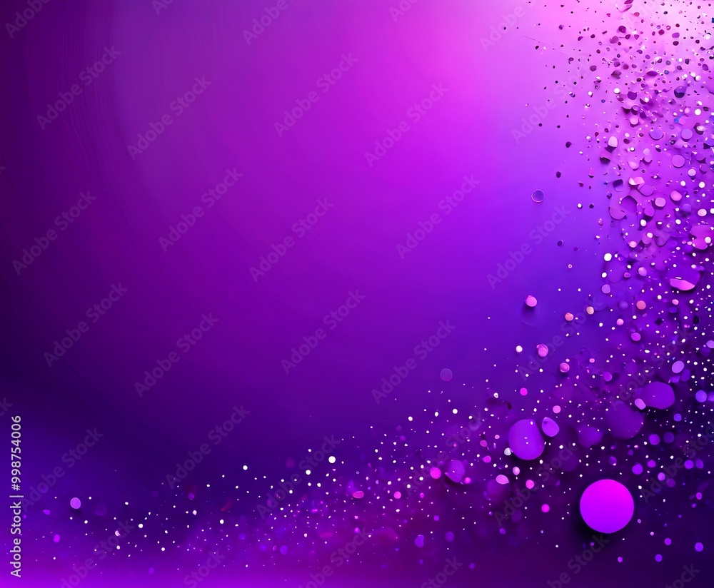 Aufkleber a gradient background transitioning from a deep purple at the top to a lighter shade at the bottom, with scattered white dots and a small purple circle in the bottom right corner