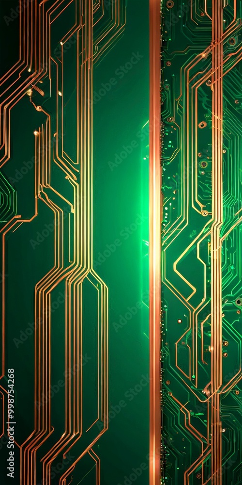 Aufkleber a striking abstract pattern of intersecting lines and curves in shades of green and gold, creating a sense of depth and complexity The background is a solid green