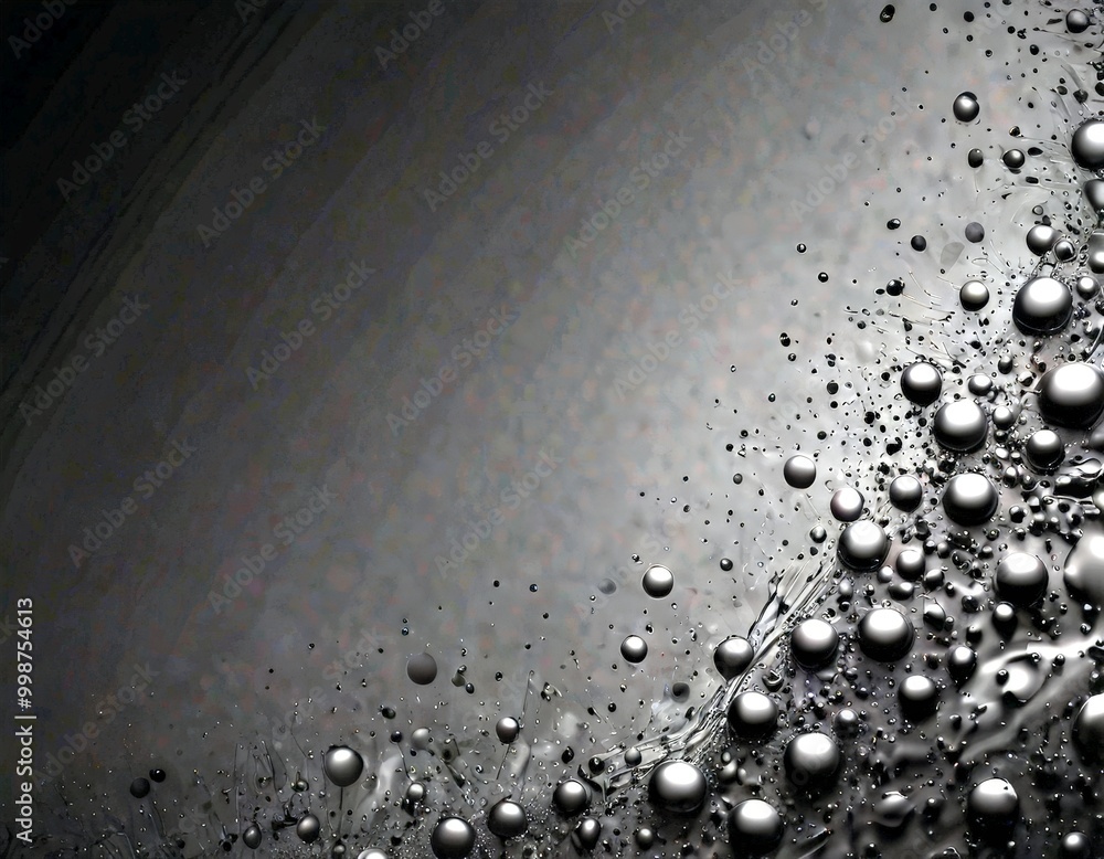 Fototapete a dark, abstract background with numerous black spherical objects scattered across it, creating a sense of depth and texture